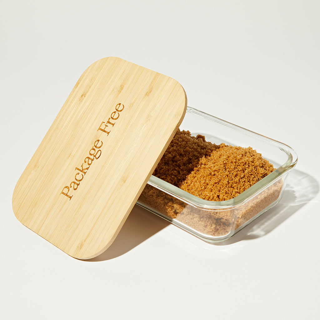 Glass and Bamboo Food Container